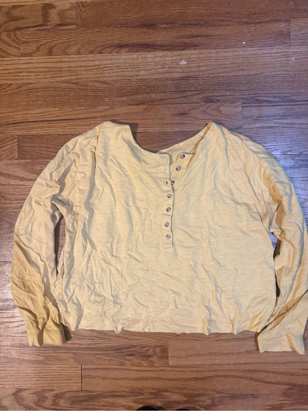 Old Navy Yellow Long-Sleeve Henley Top